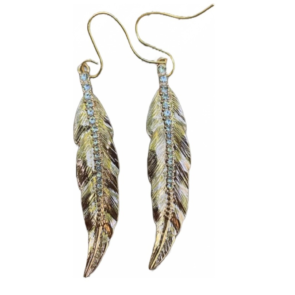 Gold tone drop earrings